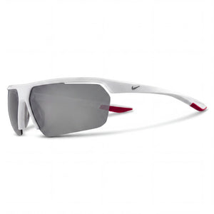 Nike Gale Force White Shield Sunglasses Unisex, Grey Silver Mirror lens