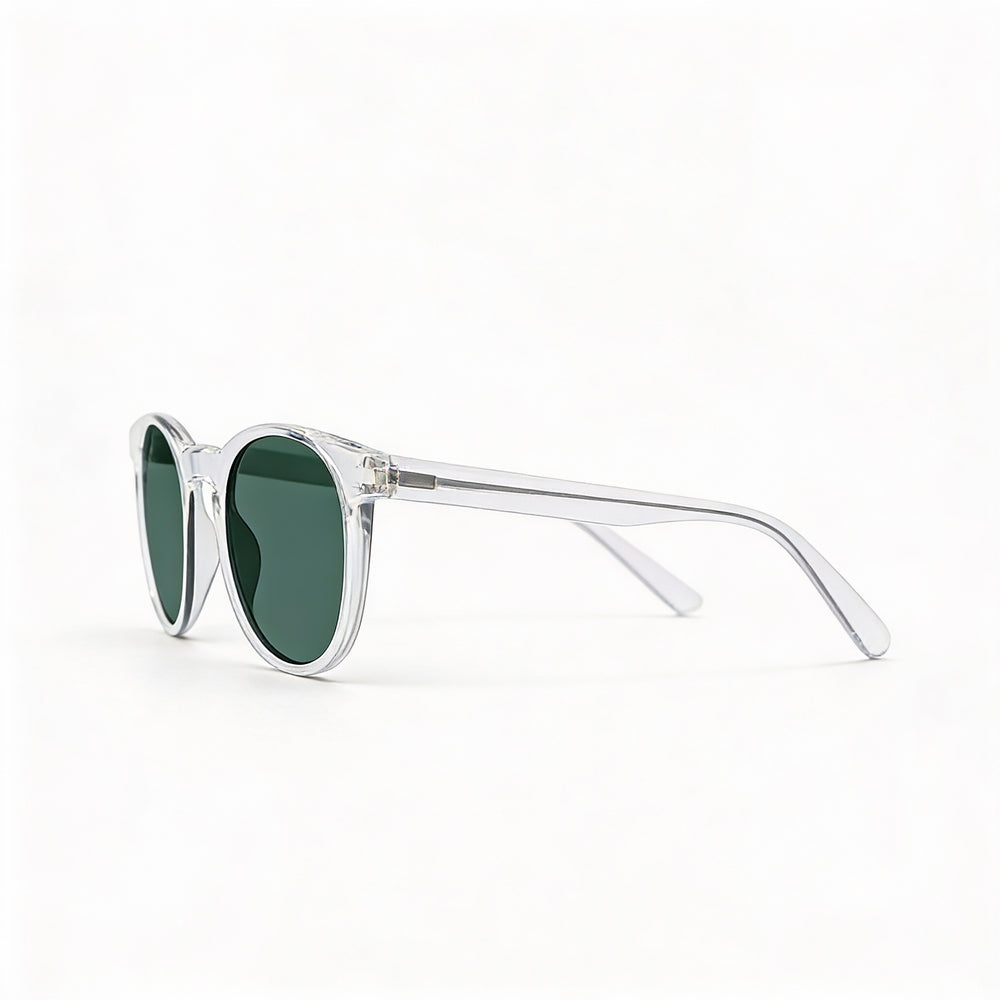 Nike Horizon Ascent DJ9920 Round Sunglasses Unisex — side view, Green Non-Polarized lens