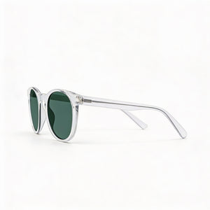 Nike Horizon Ascent DJ9920 Round Sunglasses Unisex — side view, Green Non-Polarized lens