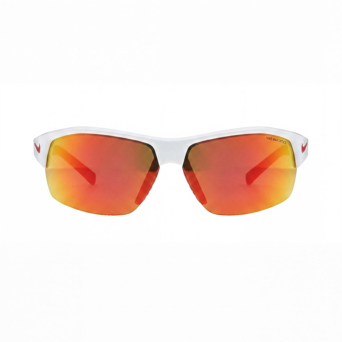 Nike Modern Women's White Grey Red Mirror Nylon Frame Sunglasses with Red Plastic Lenses 70mm, Photo 2