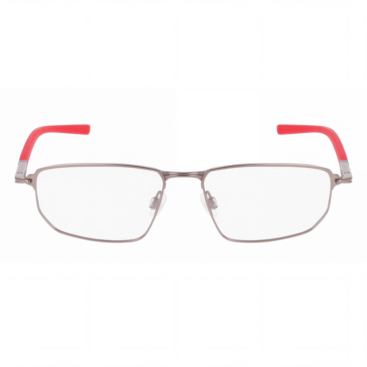 Nike 6067 Silver Rectangle Eyeglasses for Men, Metal, Photo 2