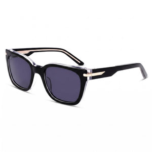Nike NKIU8082XN Black Square Sunglasses for Women, Solid Grey lens
