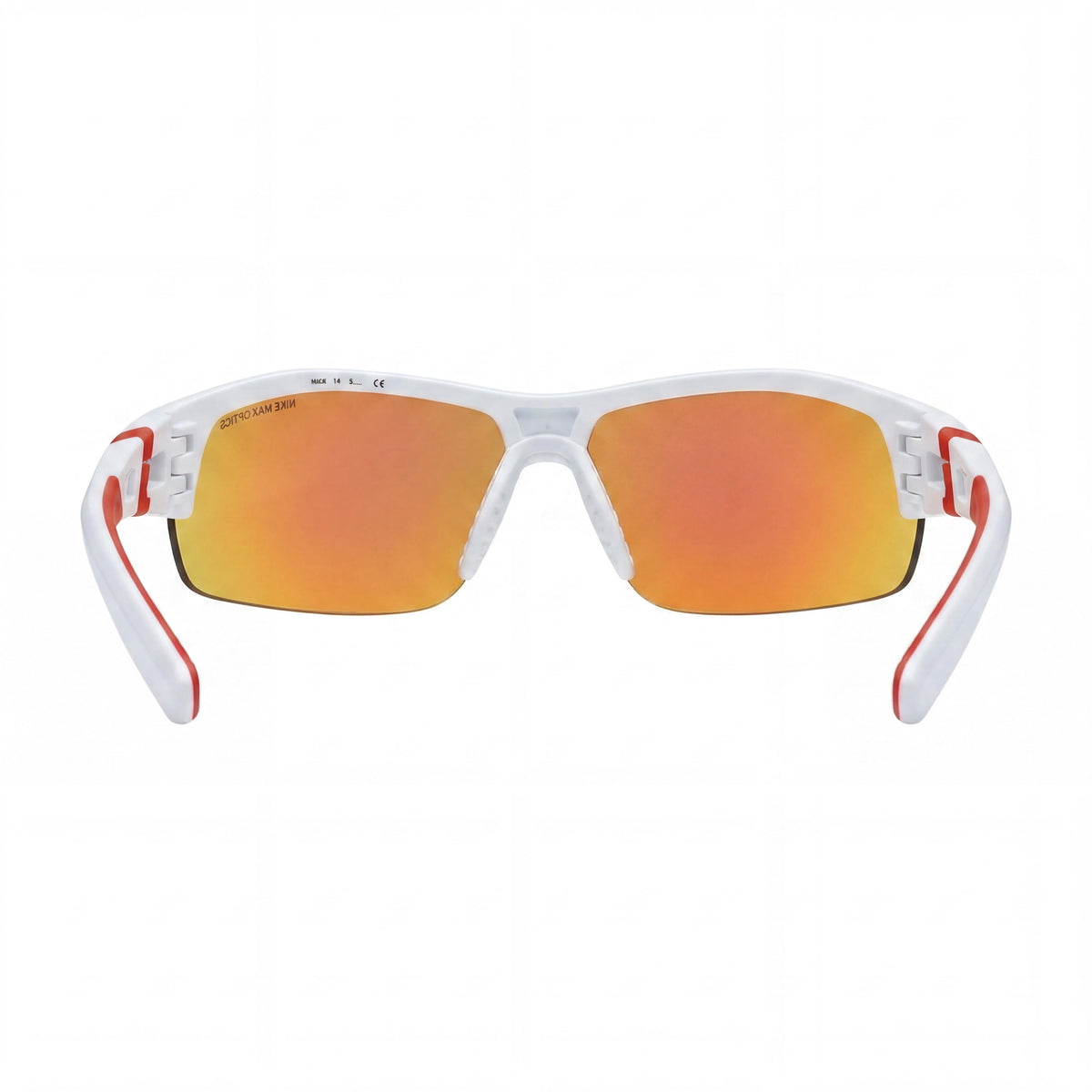 Gafas de sol rectangulares Nike para mujer, blancas/grises con espejado rojo, 70 mm, Photo 3