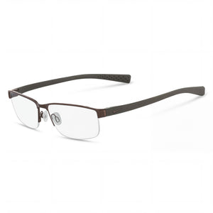 Nike Walnut-Cargo Khaki Rectangle Eyeglasses for Men