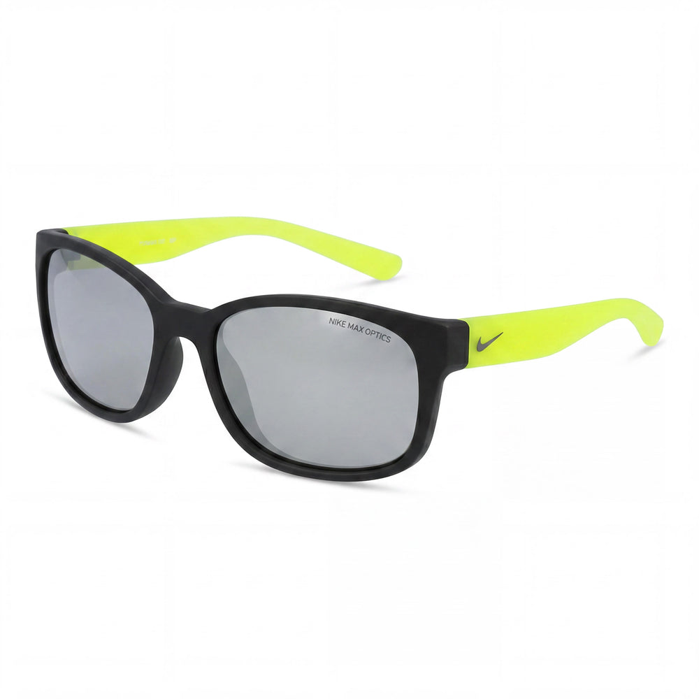 Nike Spirit Ev0886 Black Rectangle Sunglasses Unisex, Grey with Silver Flash lens