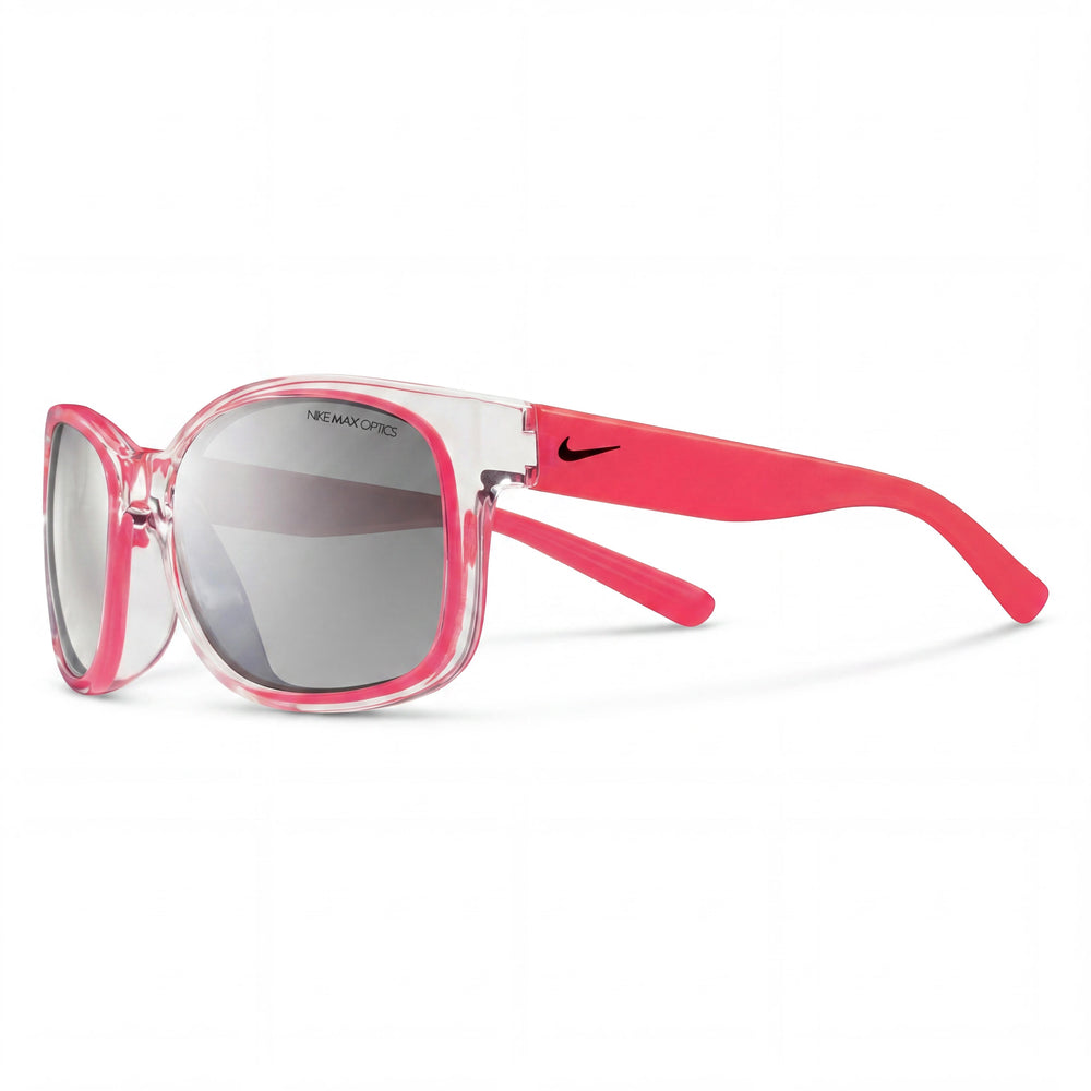 Nike Spirit EV0886 Pink Rectangle Sunglasses Unisex, Grey with Silver Flash lens