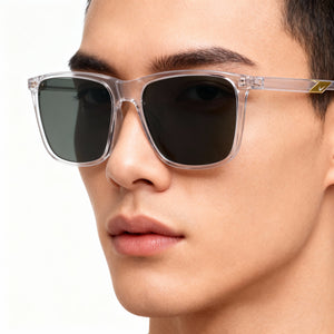 Nike STATE DV2290 Square Sunglasses Unisex — interior view, Clear Green lens detail