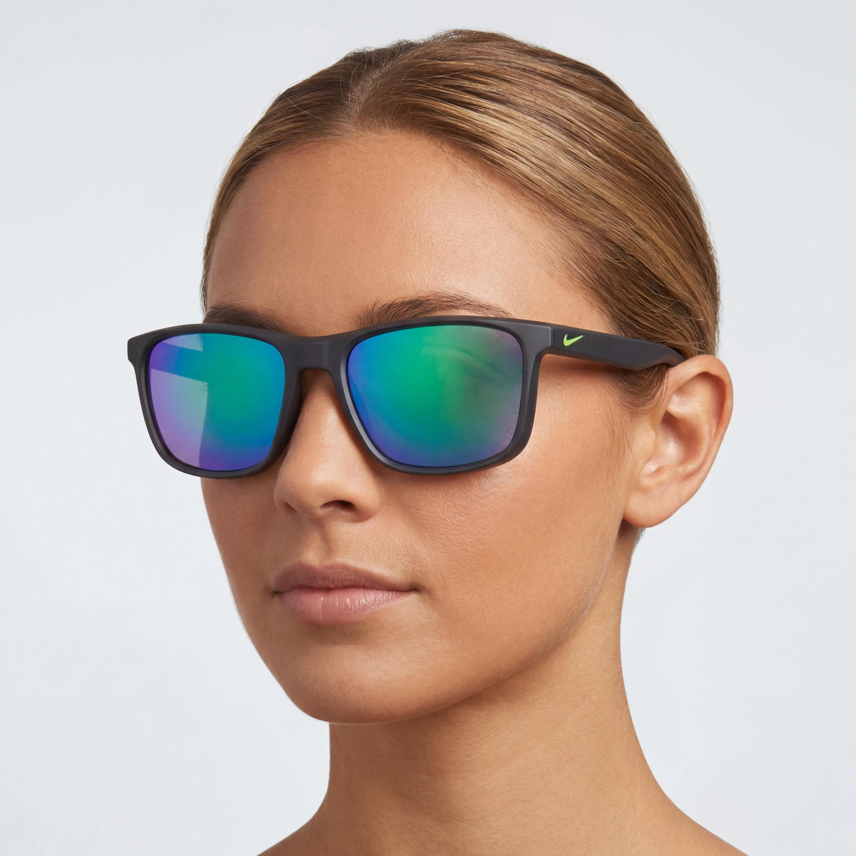 Gafas de sol unisex Nike Wayfarer, grises con espejo verde, 57 mm, Photo 5