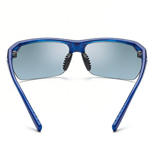 Nike Wayfarers Shield Sunglasses Women — side view, Non-Polarized Blue lens