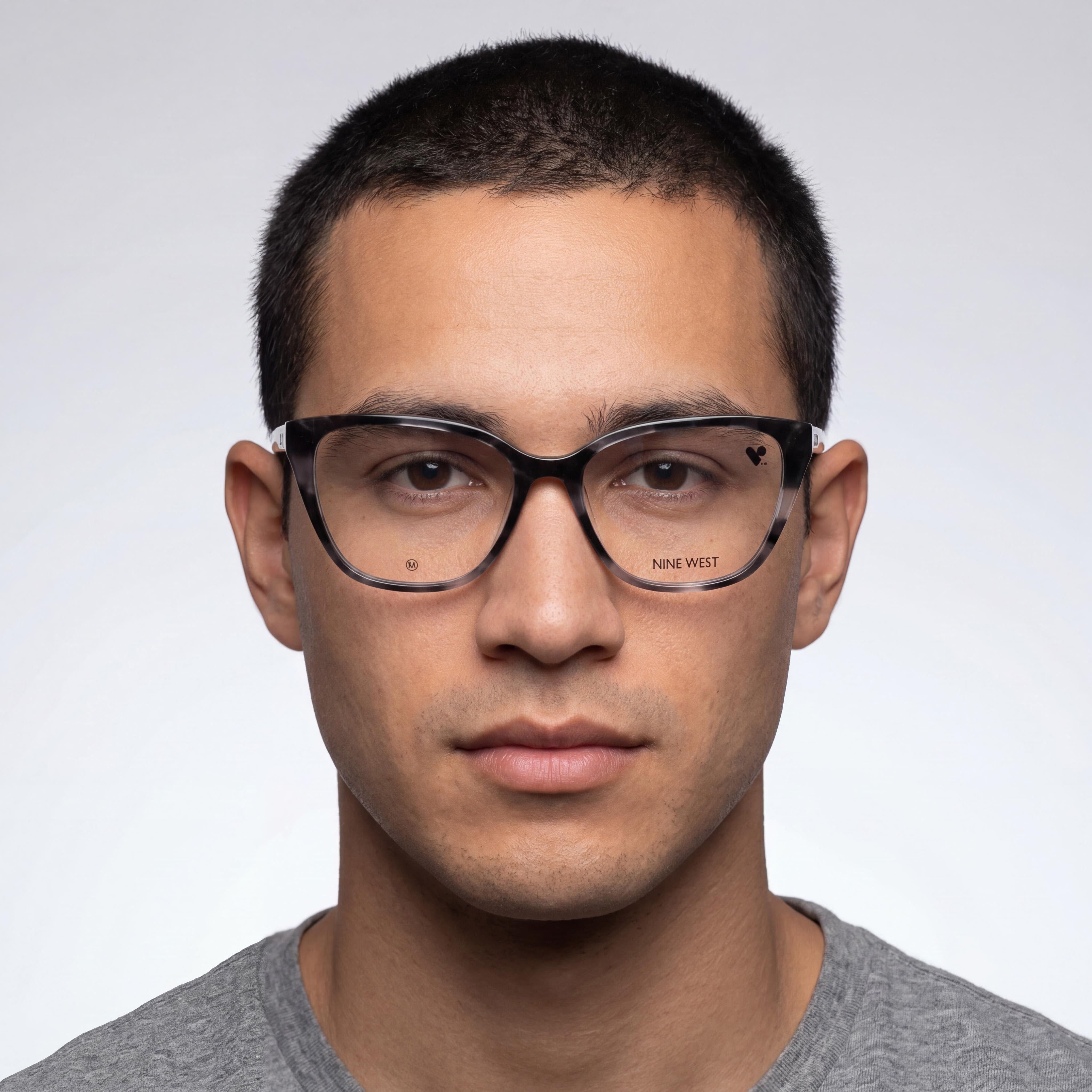 Nine West NW5213 Smoke Tortoise Rectangle Eyeglasses for Men, 53mm, Photo 5