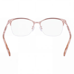 Nine West Nw8012 Rectangle Eyeglasses Men — side view, Pink Metal temples