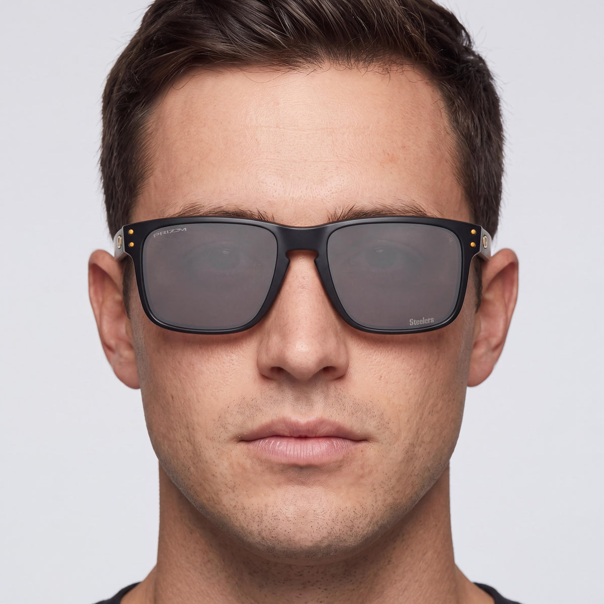 Gafas de sol Oakley Holbrook cuadradas para hombre, policarbonato negro mate, lentes espejadas Prizm Black Iridium, protección UV, 57 mm, Photo 4