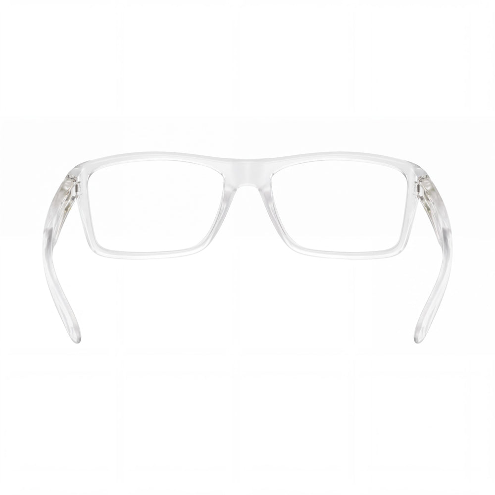 Oakley Ox8178 Rafter Rectangle Eyeglasses Men — side view, Transparent Plastic temples