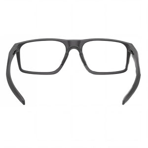 Oakley Ox8183 Bat Flip Rectangle Eyeglasses Men — side view, Gray Plastic temples
