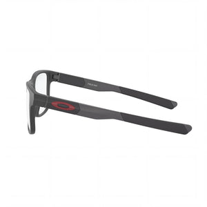 Oakley Youth Oy8007 Field Day Rectangle Eyeglasses Unisex — side view, Satin Black Plastic temples