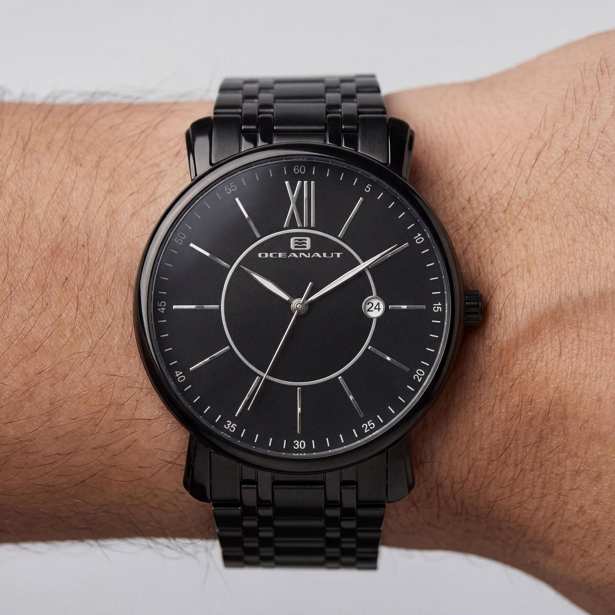 Reloj Oceanaut para hombre, esfera negra de acero inoxidable de 40 mm, Photo 2