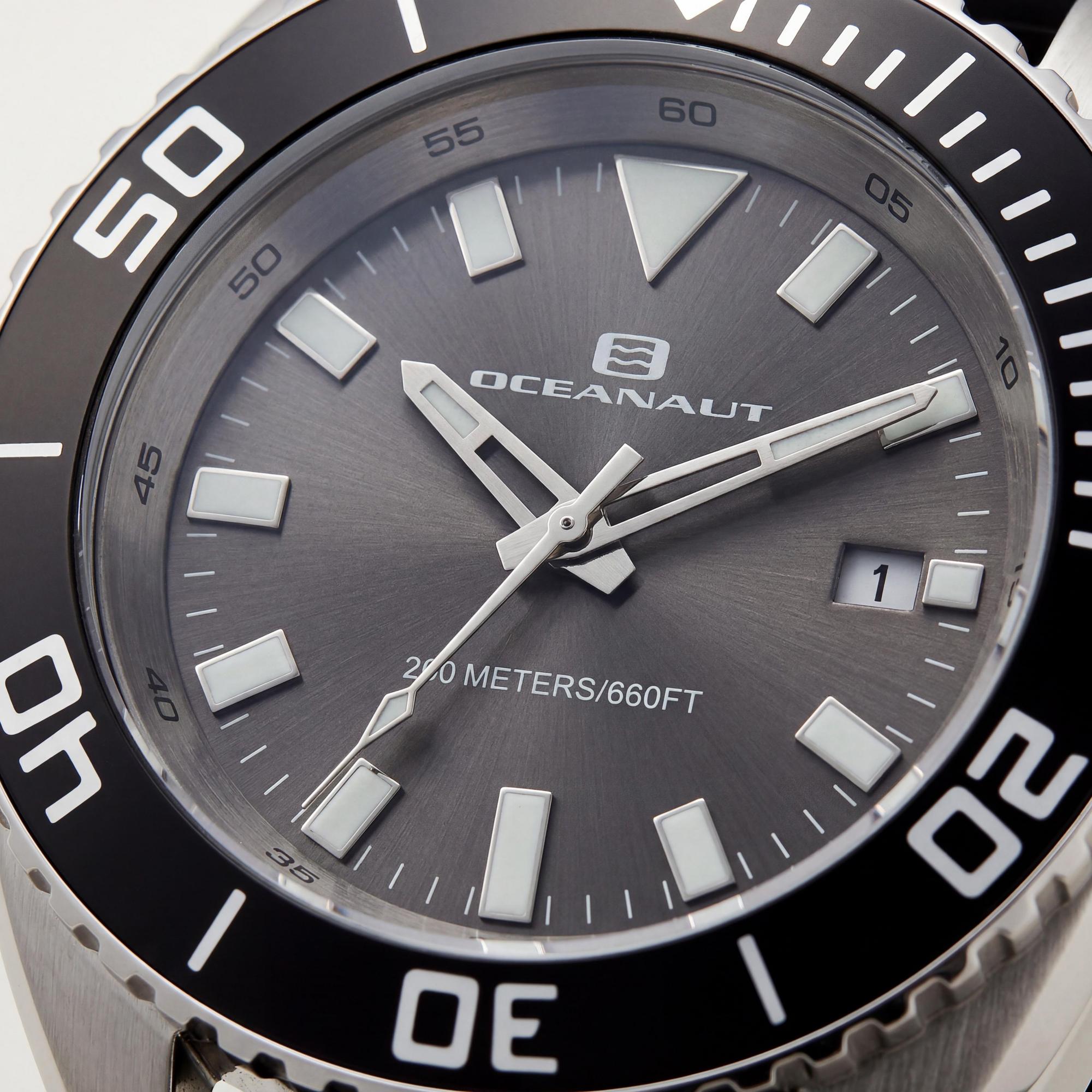 Reloj Oceanaut de cuarzo para hombre, acero inoxidable con esfera gris, Photo 2