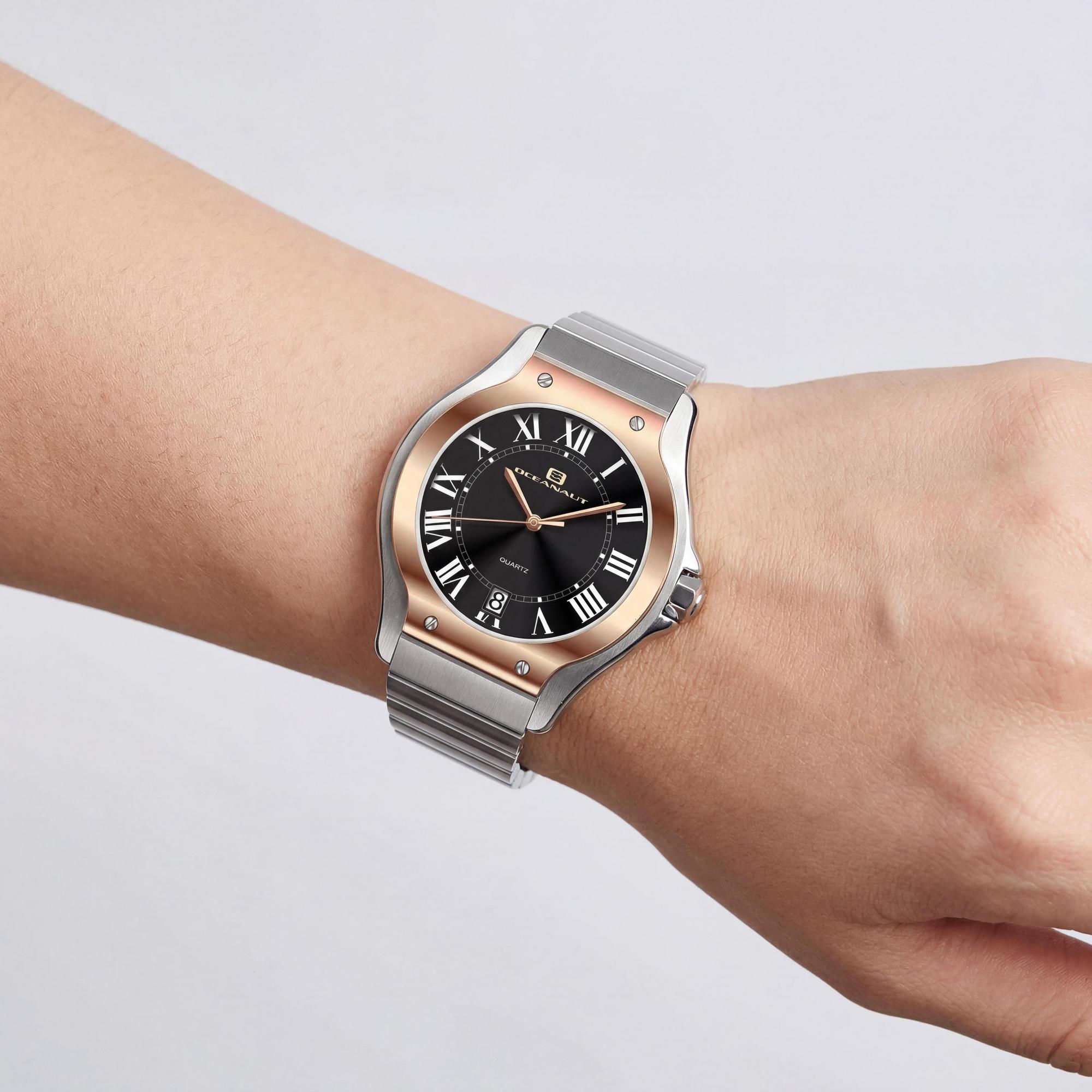 Reloj Oceanaut para mujer, esfera negra de acero inoxidable, Photo 3
