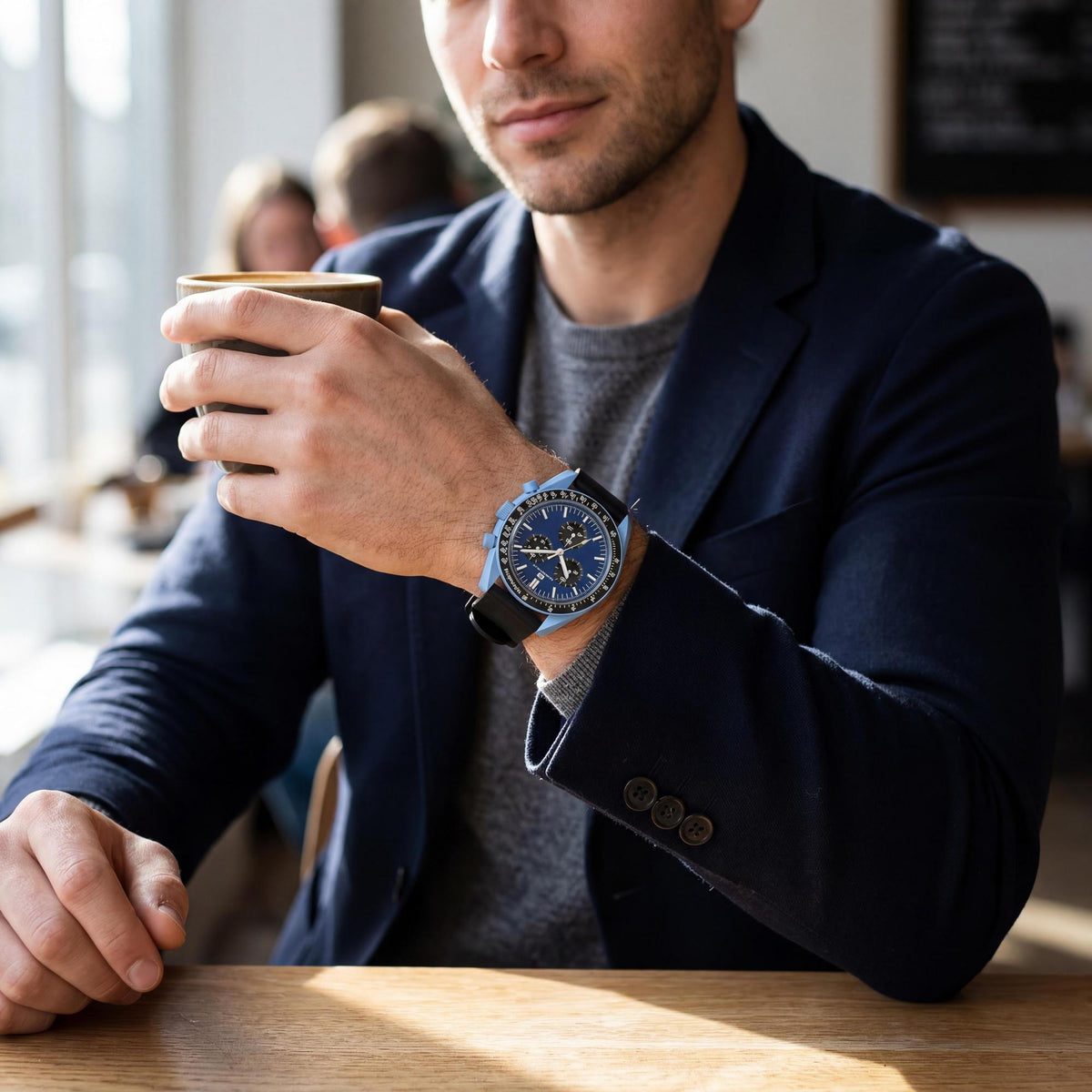 Reloj de cuarzo Oceanaut para hombre, esfera azul, plástico 46mm, Photo 4