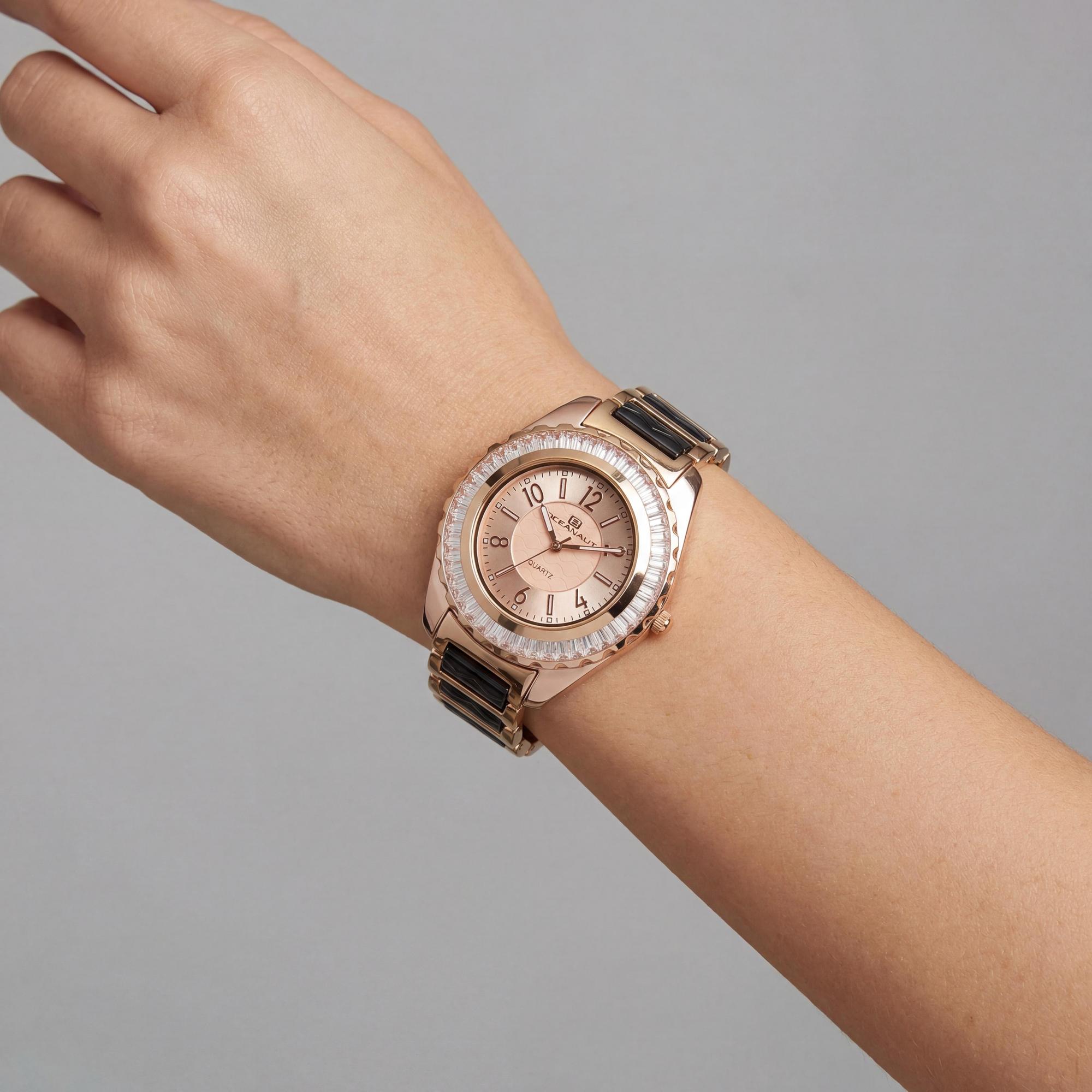 Reloj Oceanaut para mujer, de acero inoxidable de 40 mm con esfera oro rosa, Photo 3