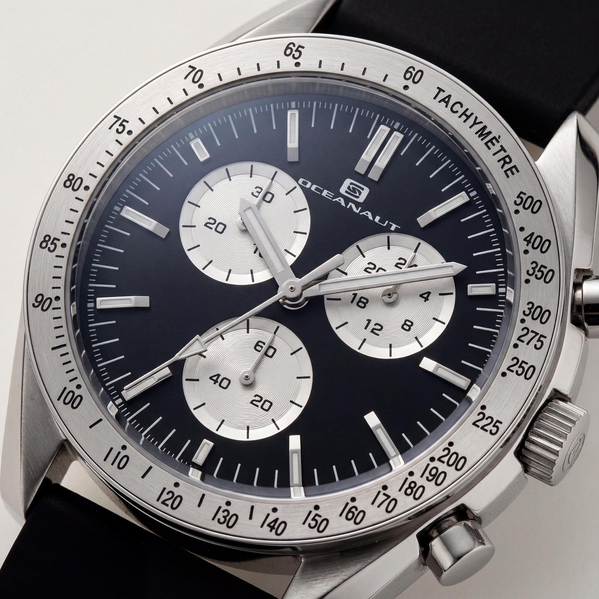 Reloj de cronógrafo Oceanaut Modern para hombre, esfera negra, plástico 40 mm, Photo 2