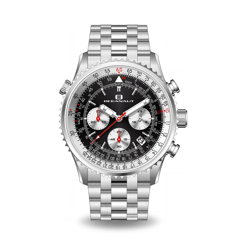 Oceanaut Silver Dial Stainless Steel Men's Watch, 40mm
