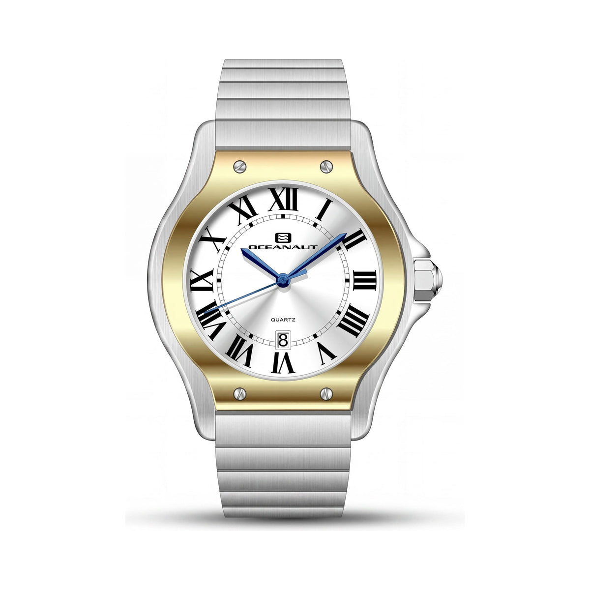 Reloj de cuarzo Oceanaut para hombre, esfera plateada, acero inoxidable, Photo 1