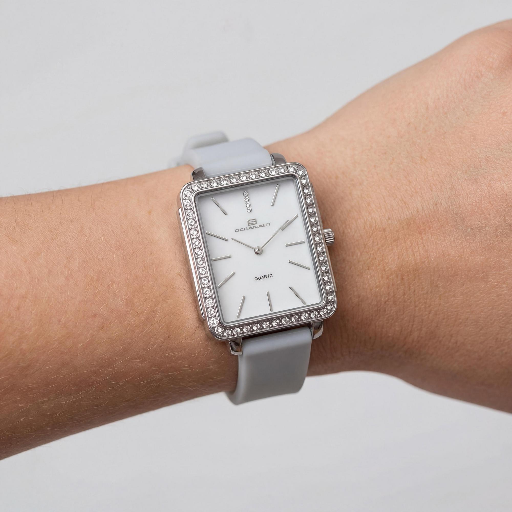 Reloj Oceanaut para mujer, esfera blanca de acero inoxidable de 44 mm, Photo 3