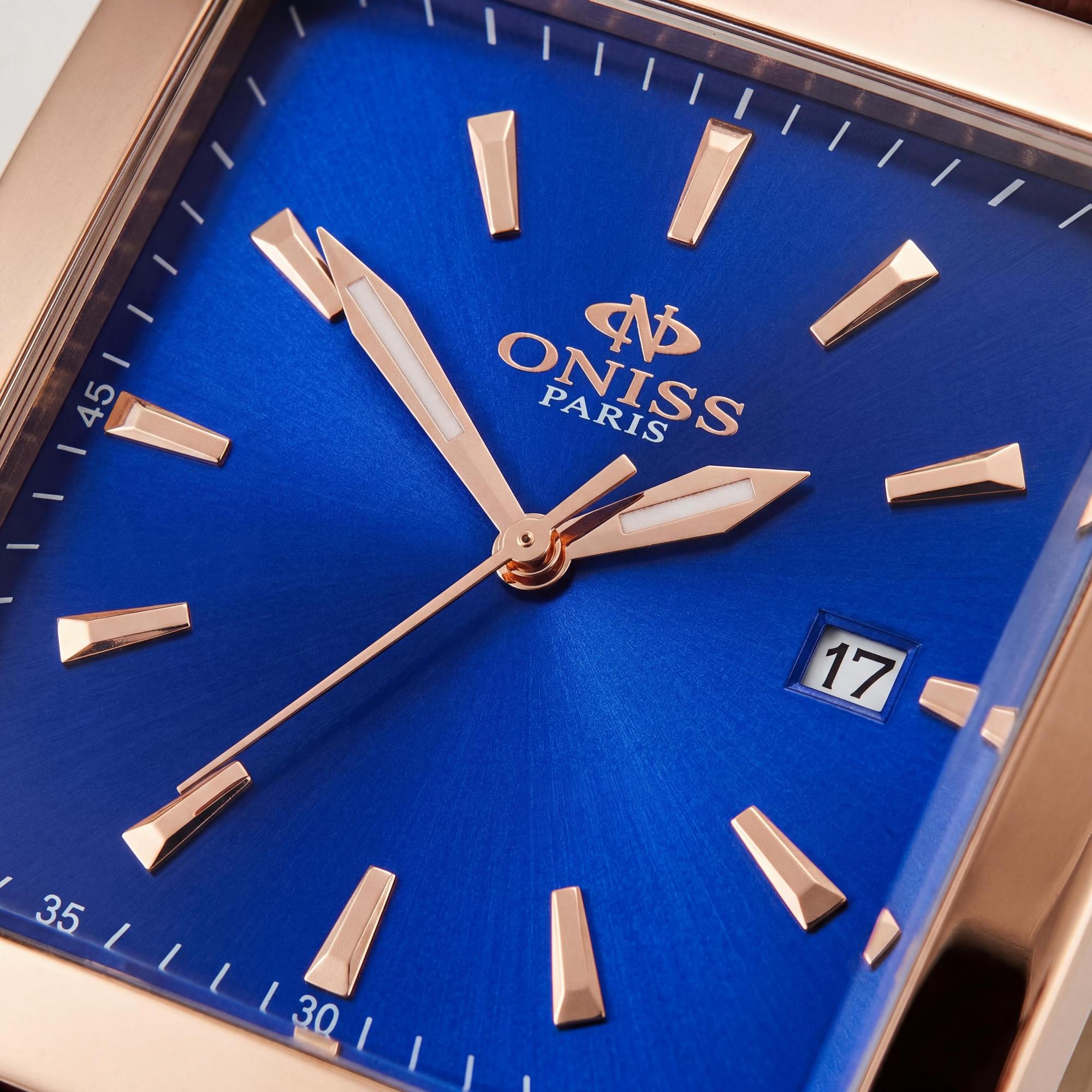Oniss Modern Men's Watch, Blue Dial Stainless Steel 40mm, Photo 2