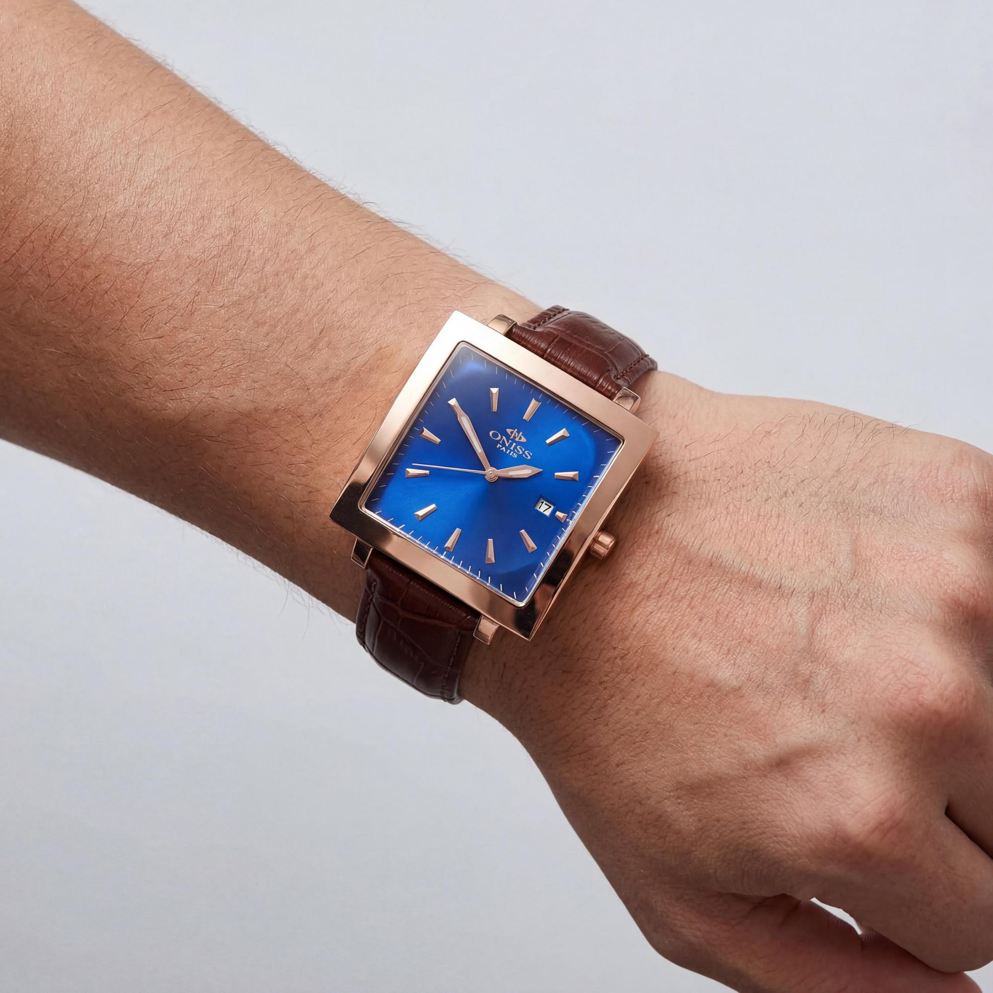 Oniss Modern Men's Watch, Blue Dial Stainless Steel 40mm, Photo 3