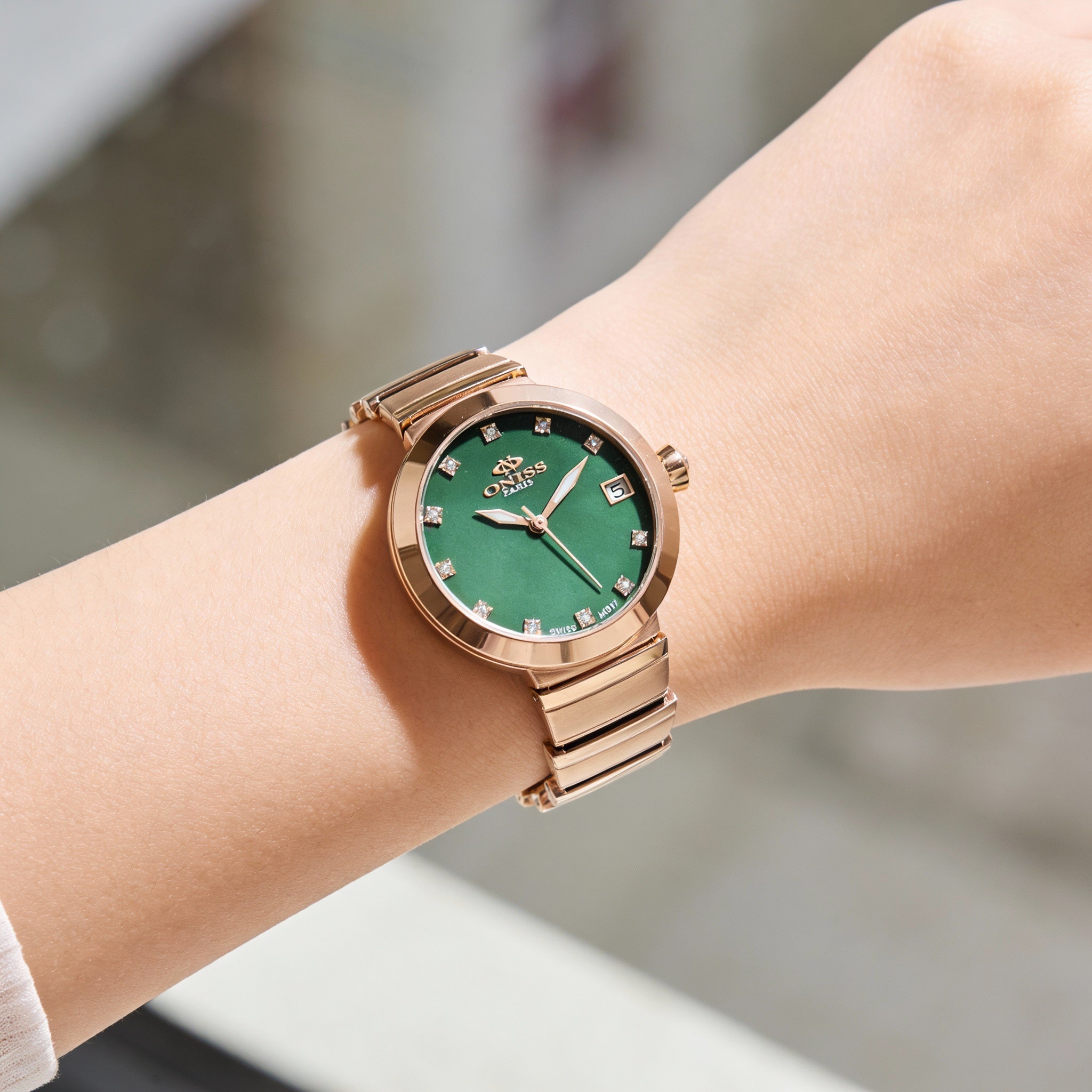 Reloj Oniss ON5559-30 para mujer, esfera rosa y verde de 33 mm, Photo 3
