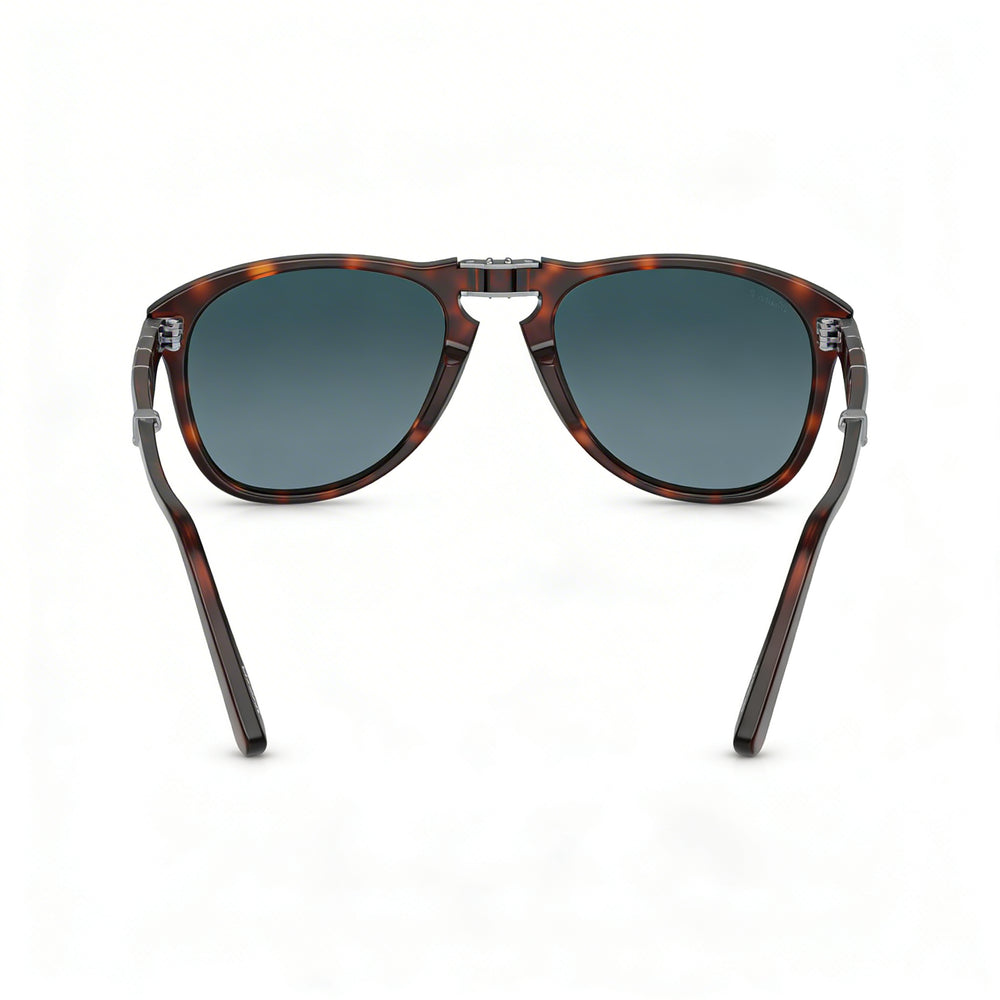 Persol Po0714 Folding Aviator Sunglasses Unisex — side view, Polarized Blue Gradient lens