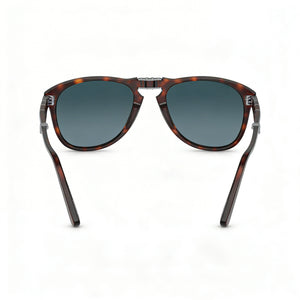 Persol Po0714 Folding Aviator Sunglasses Unisex — side view, Polarized Blue Gradient lens