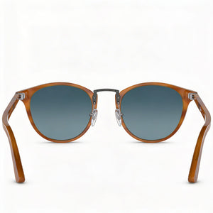 Persol Po3108s Round Sunglasses Unisex — side view, Polarized Blue Gradient lens