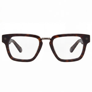 Philipp Plein Rectangle Eyeglasses for Men — front view, Havana frame