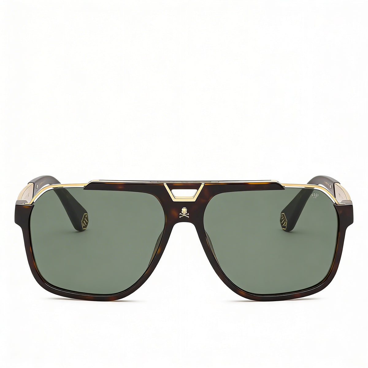 Gafas de sol de aviador Philipp Plein Spp046v Dark Havana para hombre, 61 mm, Photo 2