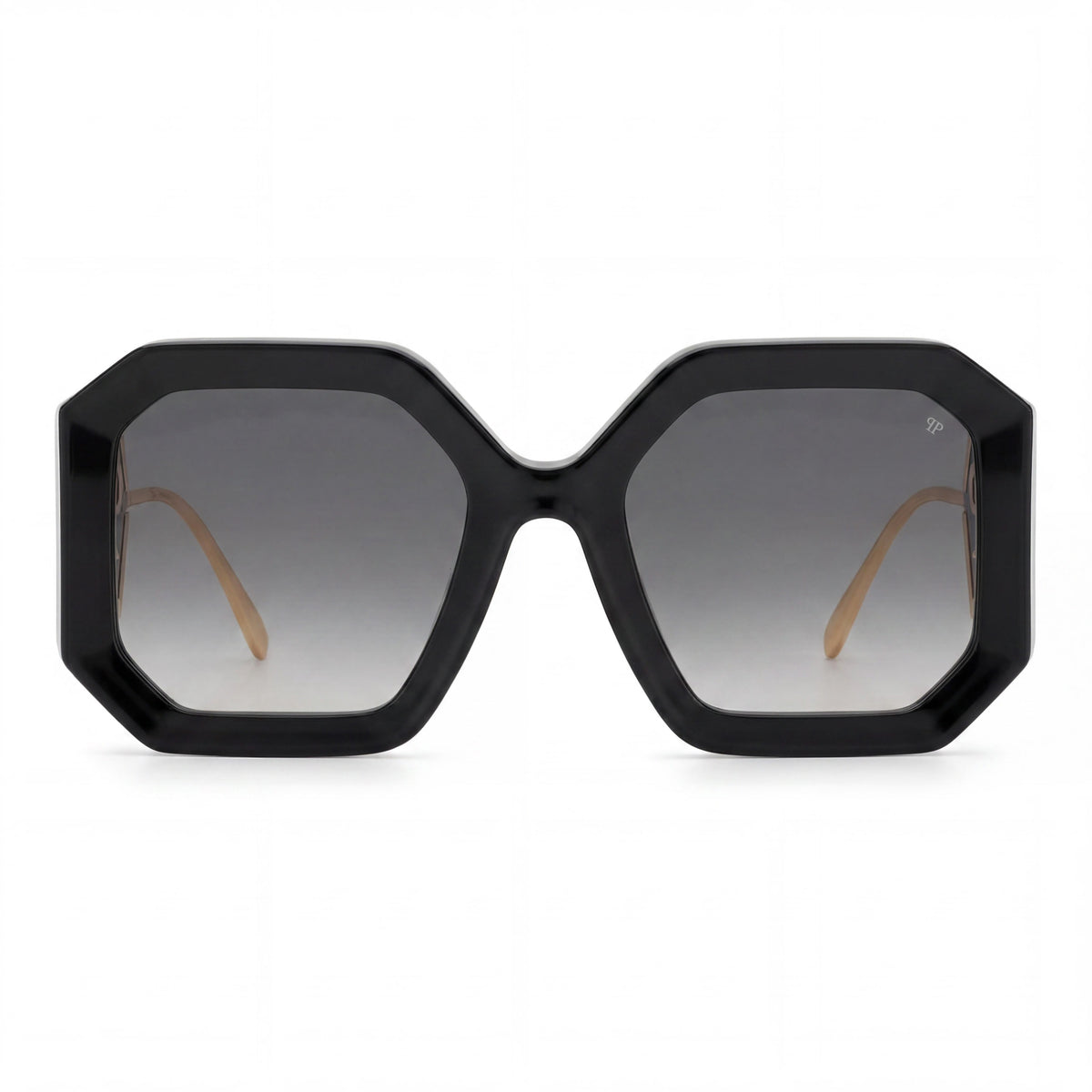 Gafas de sol Philipp Plein Spp067 para mujer con montura de acetato en negro brillante y lentes degradadas ahumadas de 54 mm, Photo 2