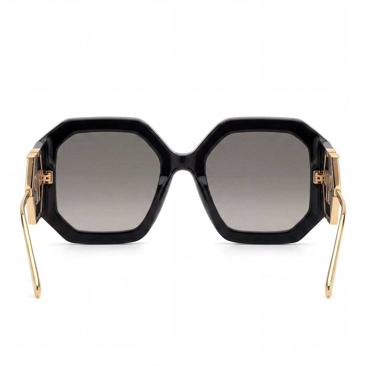 Gafas de sol Philipp Plein Spp067 para mujer con montura de acetato en negro brillante y lentes degradadas ahumadas de 54 mm, Photo 4