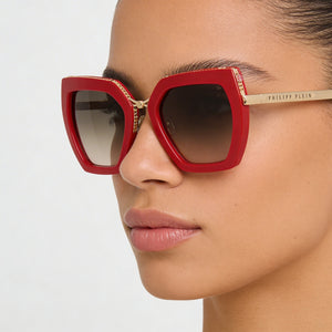 Philipp Plein Spp097s Red Sunglasses Women — lifestyle wear, poolside lounging and summer resorts