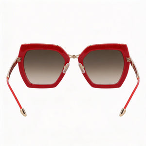 Philipp Plein Spp097s Square Sunglasses Women — side view, Non-Polarized Gradient Brown/Pink lens