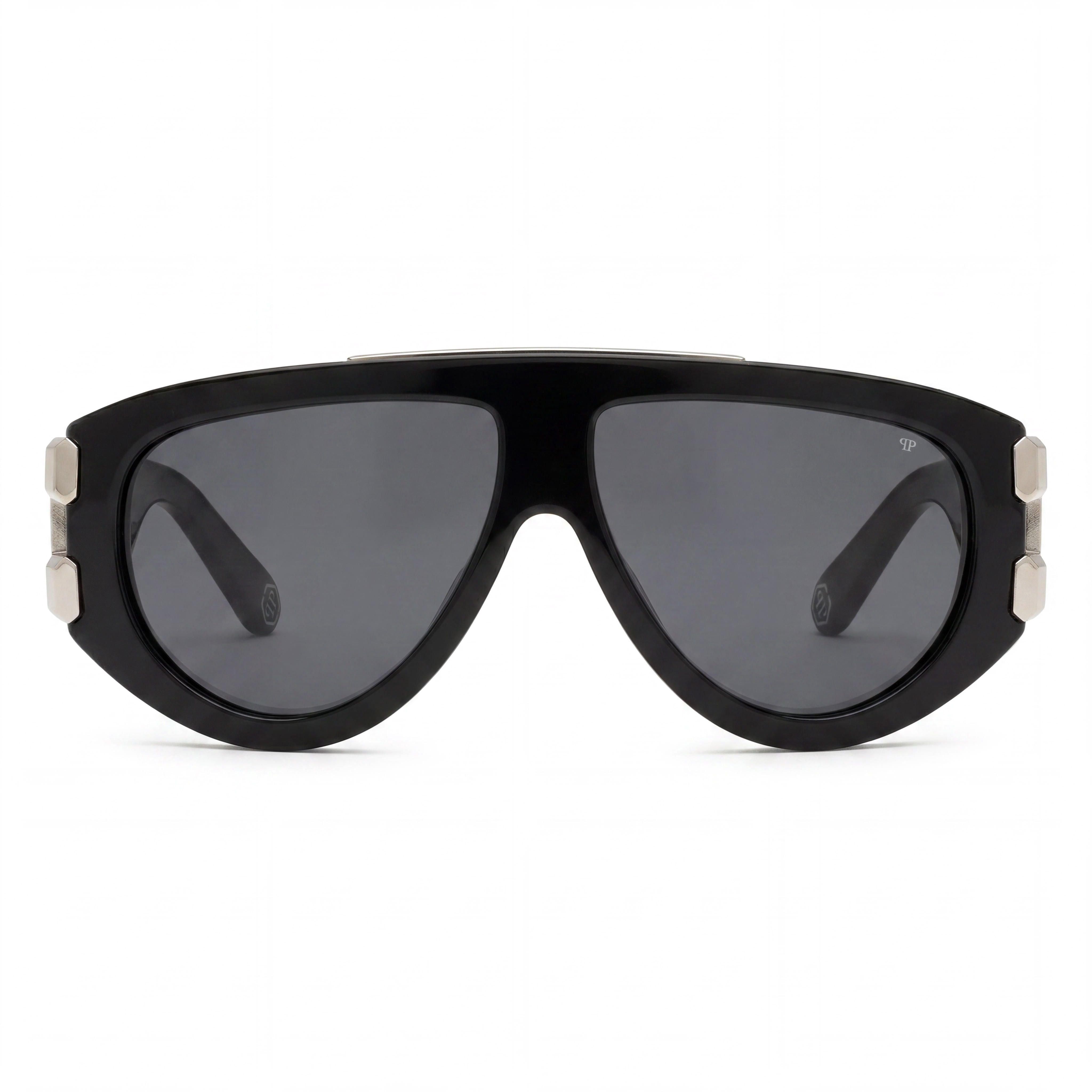 Gafas de sol Philipp Plein SPP127M de hombre, negras, tipo pantalla, 60 mm, Photo 2