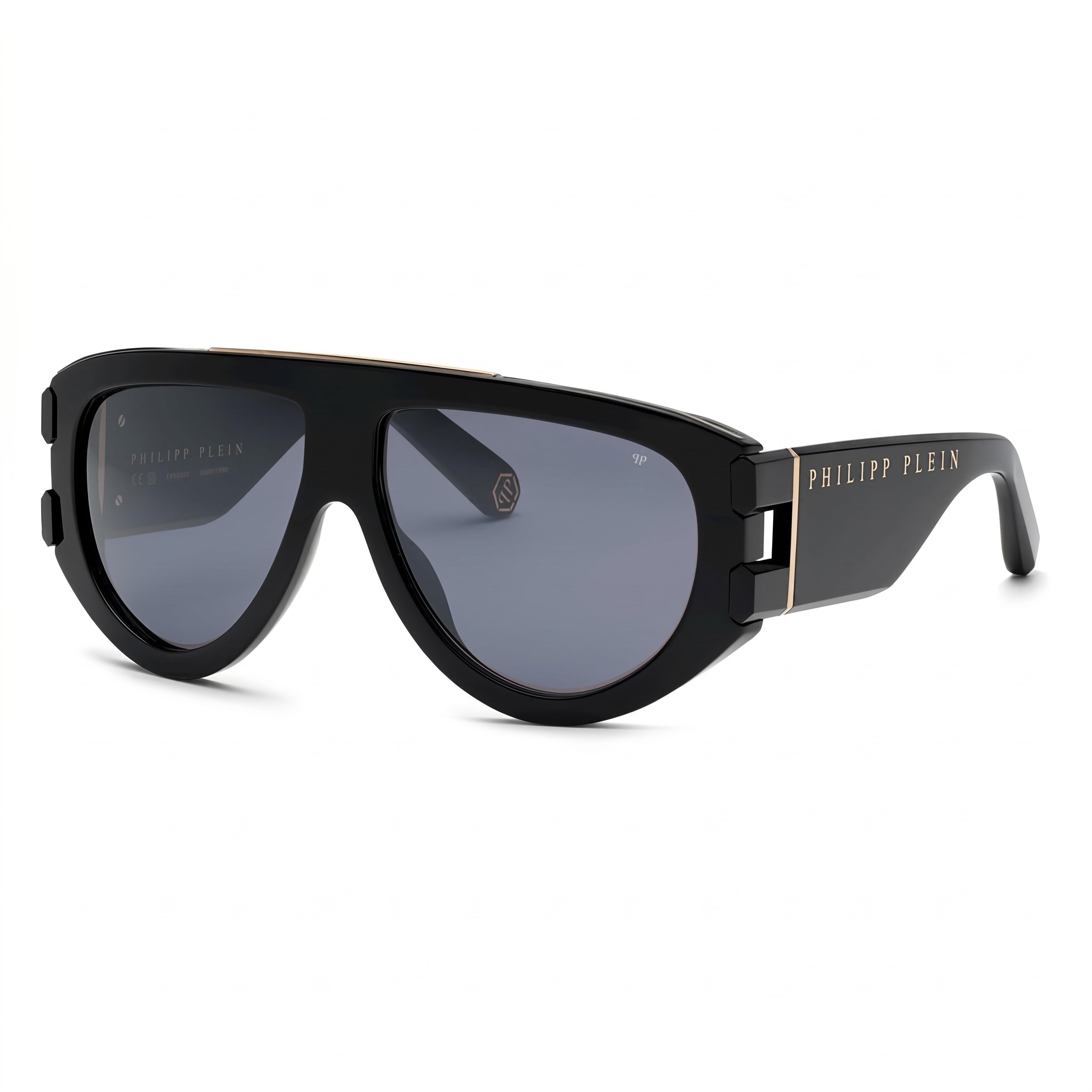 Gafas de sol Philipp Plein SPP127M tipo máscara con espejo negras para hombre, 60 mm, Photo 1