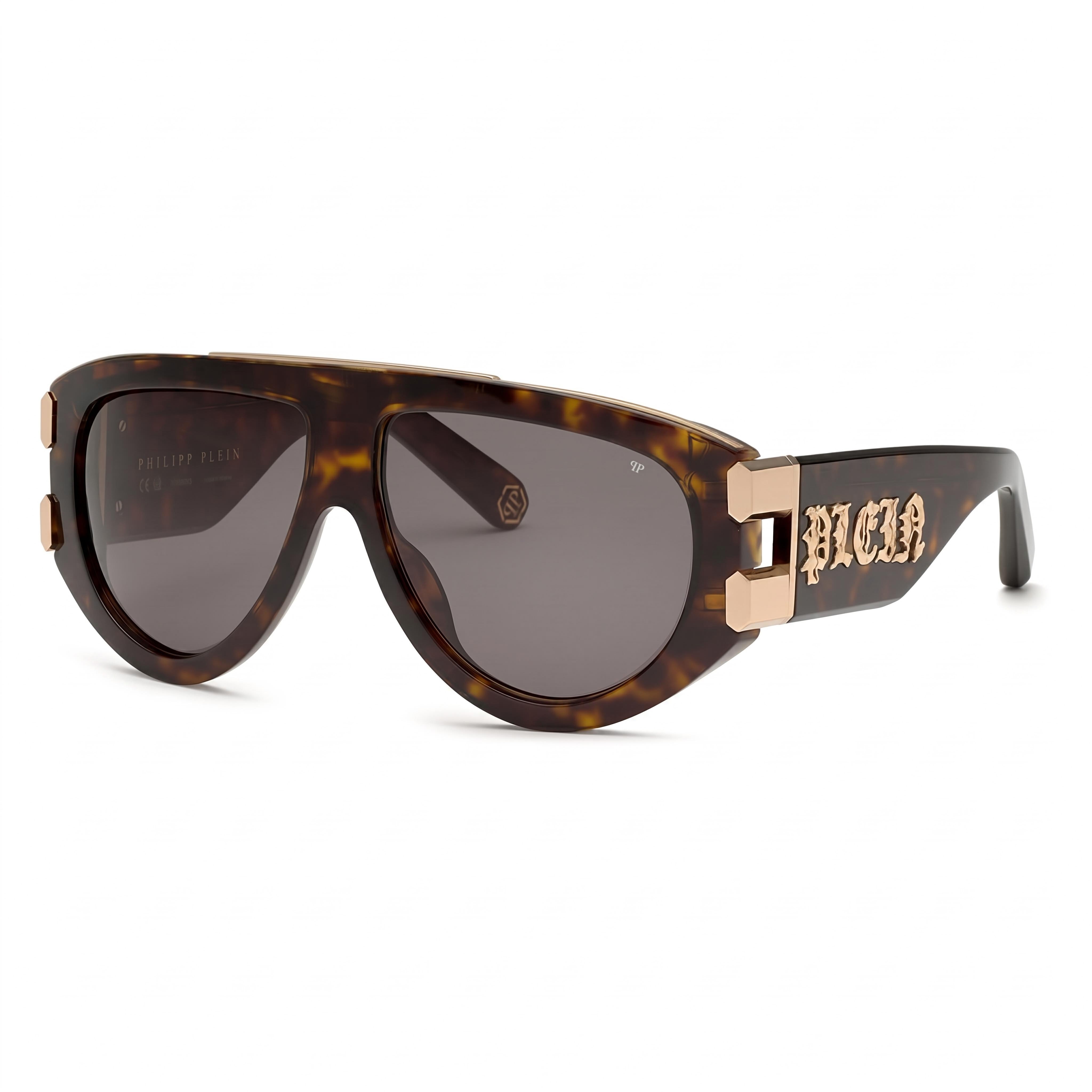 Philipp Plein SPP127V Havana Aviator Sunglasses for Men, 60mm, Photo 1