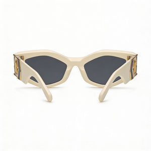 Philipp Plein Spp136m Rectangle Sunglasses Unisex — side view, Non-Polarized Smoke lens
