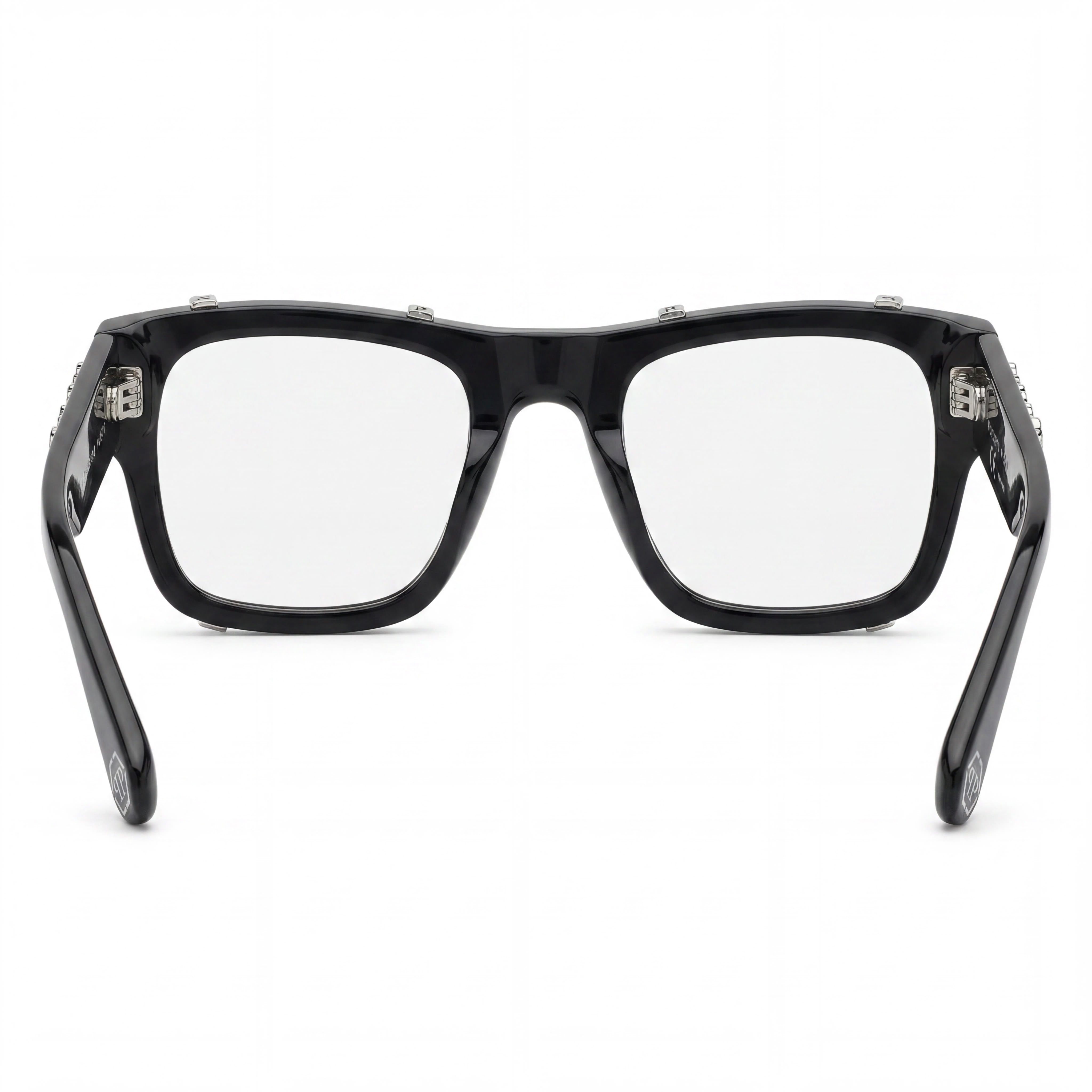 Philipp Plein VPP042W Black Rectangle Eyeglasses Unisex, Acetate 54mm, Photo 4