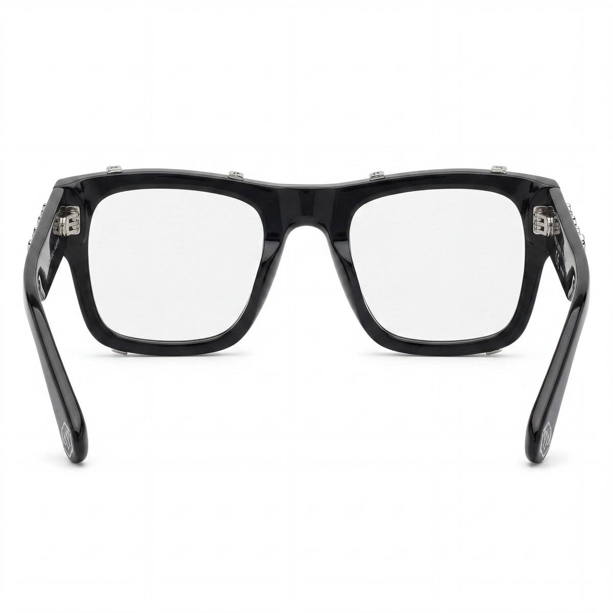 Philipp Plein VPP042W Shiny Black Square Eyeglasses Unisex, 54mm, Photo 4