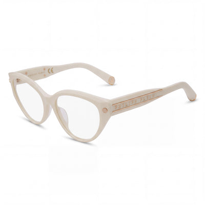 Philipp Plein VPP052M Light Yellow/Gold Cat Eye Eyeglasses for Women, Acetate frame