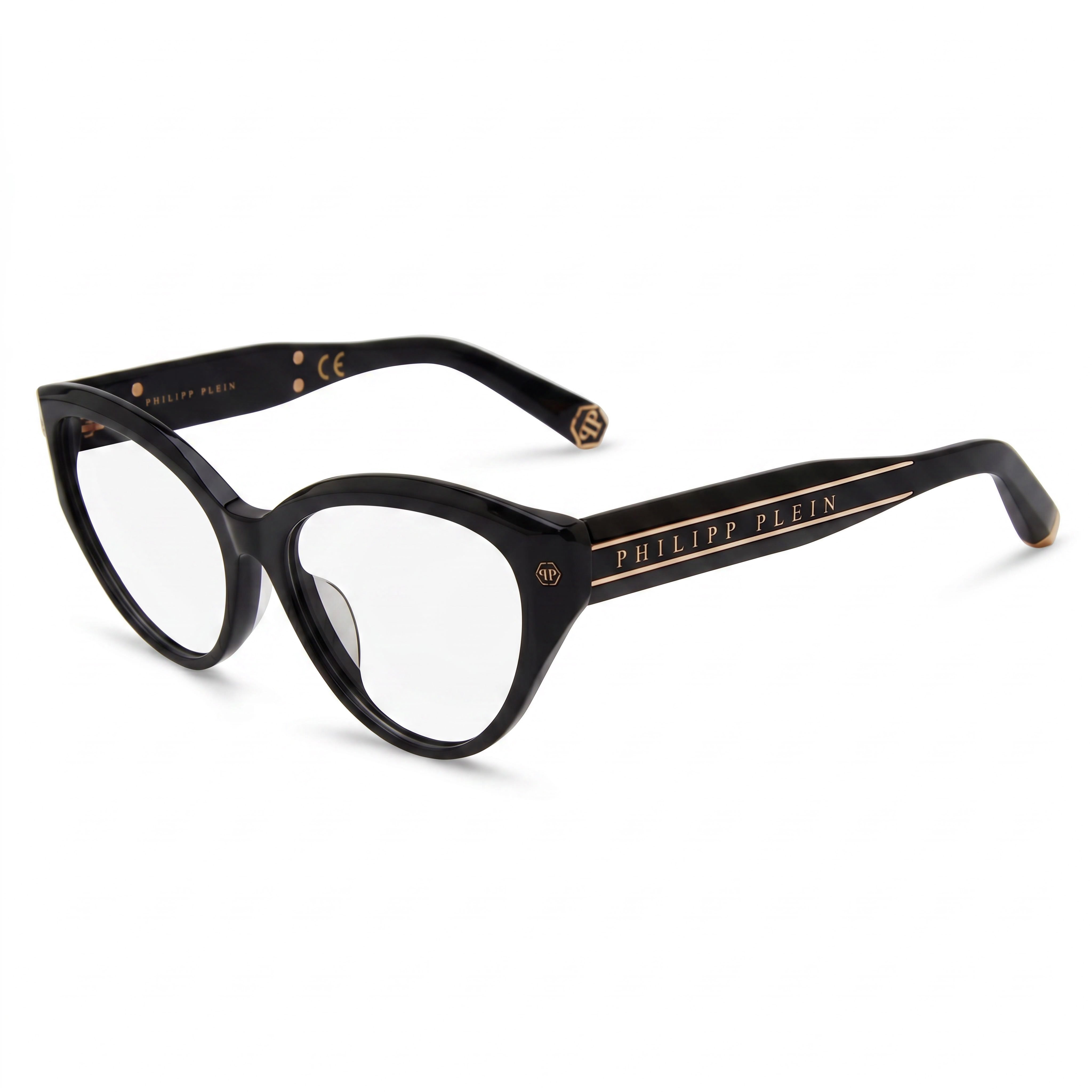 Philipp Plein VPP052M Black Rectangle Eyeglasses for Women, 54mm, Photo 1