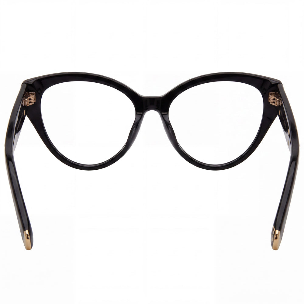 Philipp Plein VPP052M Rectangle Eyeglasses Women — side view, Black Acetate temples