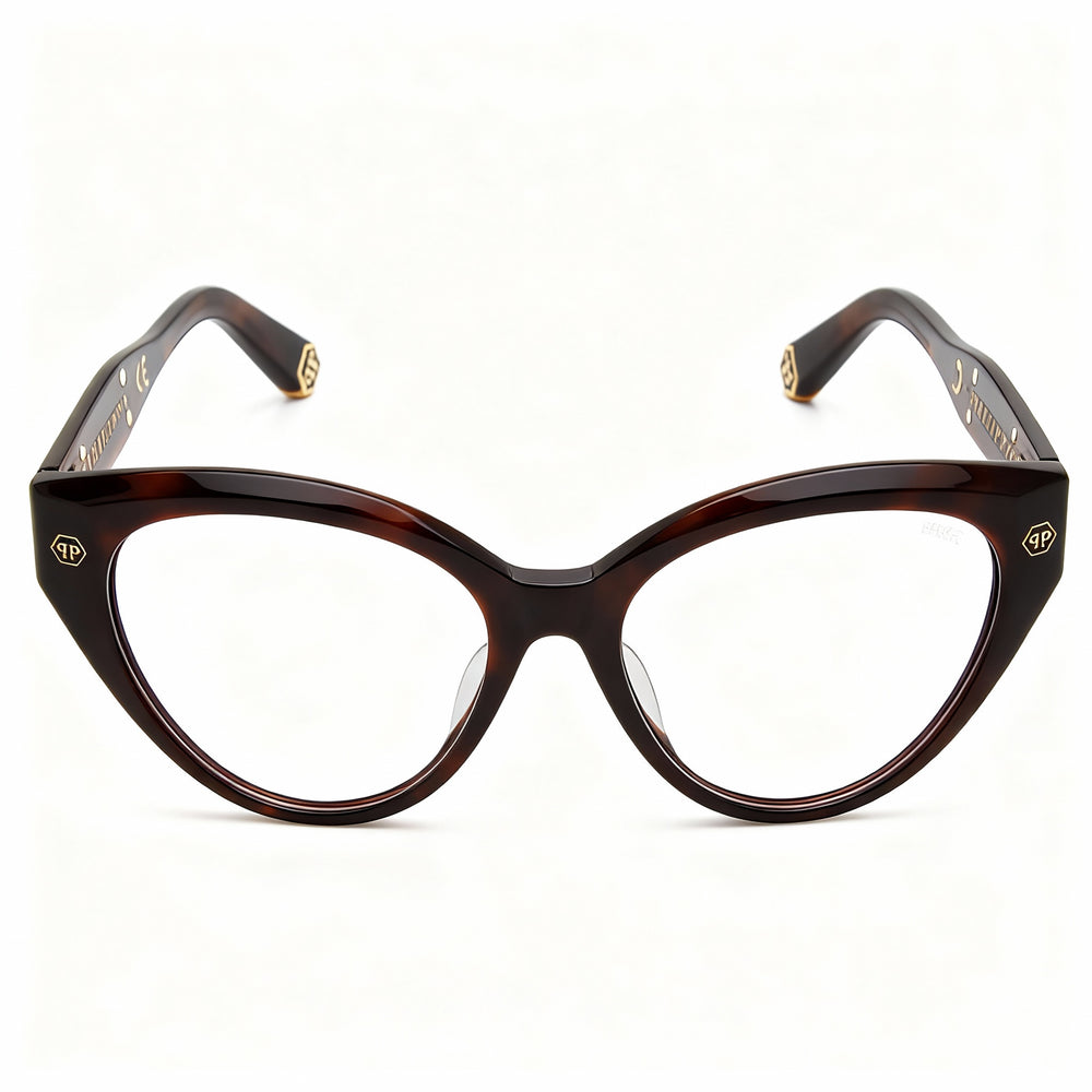 Philipp Plein VPP052M Cat Eye Eyeglasses for Women — front view, Plastic